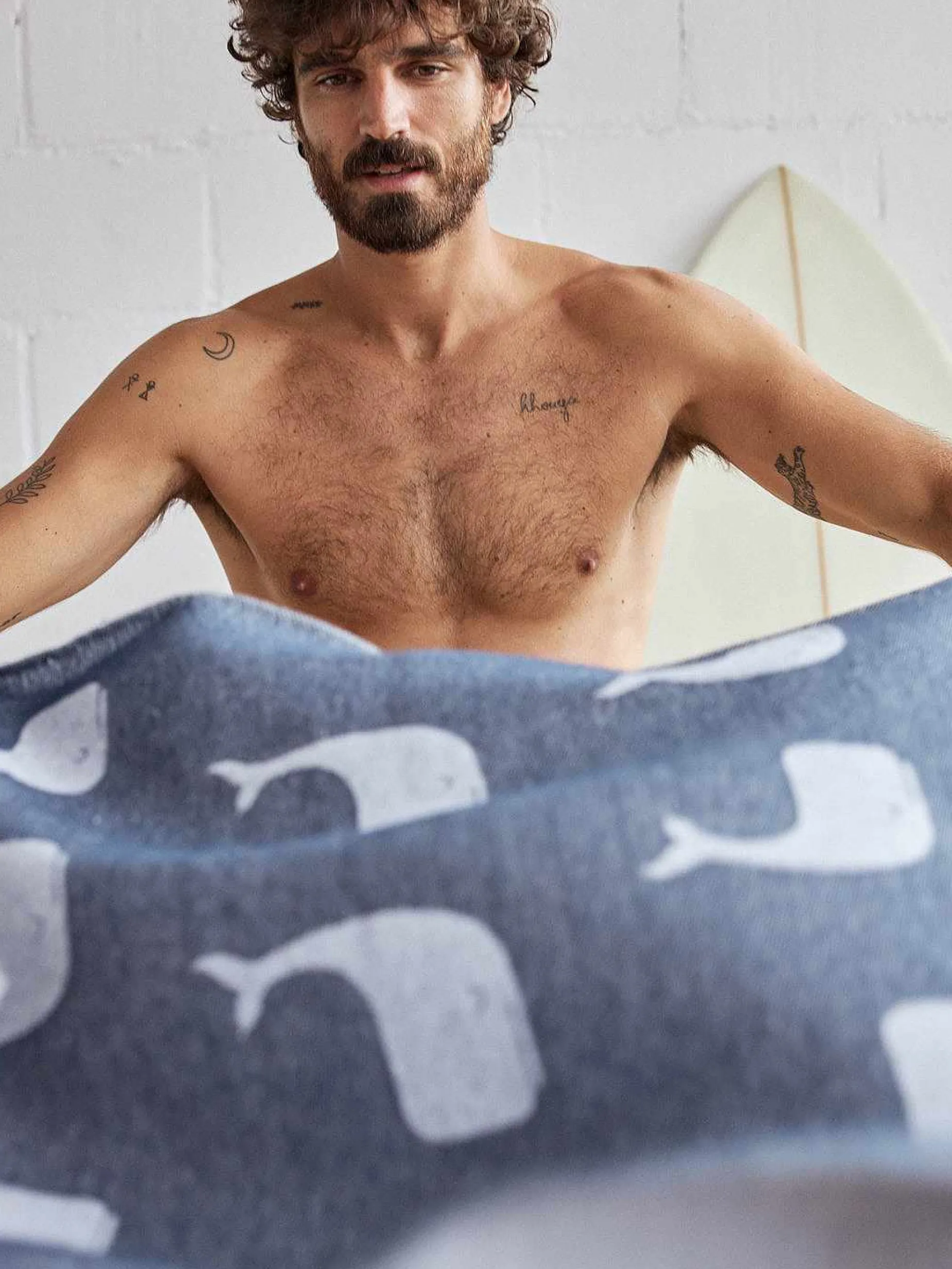 Serviette De Voyage Baleines Rayees