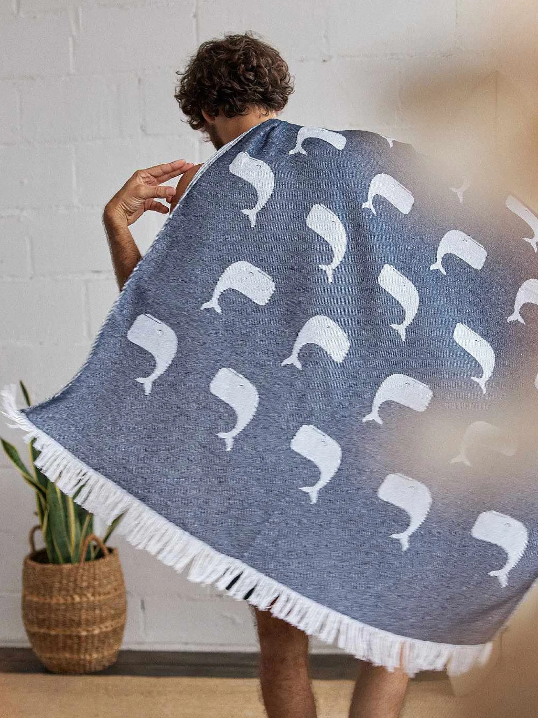Serviette De Voyage Baleines Rayees